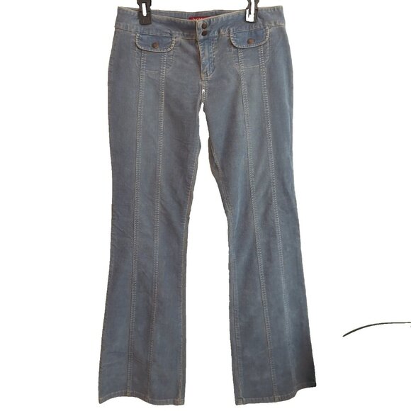 VTG Express Stretch Corduroy Flare Leg Pants Size 32 90’s Y2K Boho Hippie-lp - Picture 1 of 13